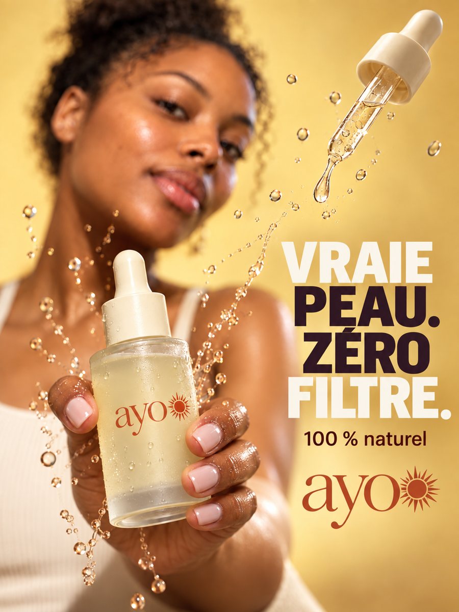 Affiche Ayo : Vraie peau. Zéro filtre.
